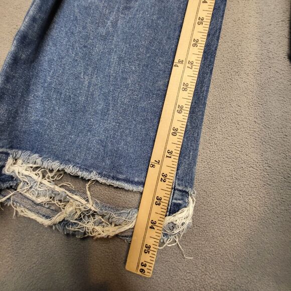 Pretty Little Thing Jeans Womens 4 Blue Boot Cut Distressed Stretch Denim - Picture 6 of 10